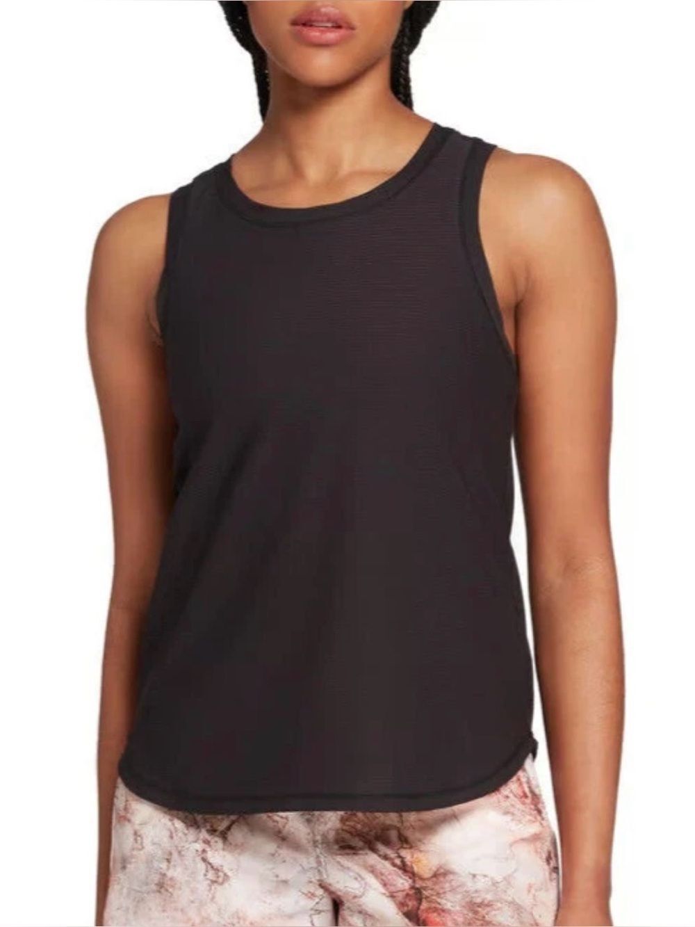 Calia Women's Drop Needle Shirttail Tank Top Pure Black Size XS